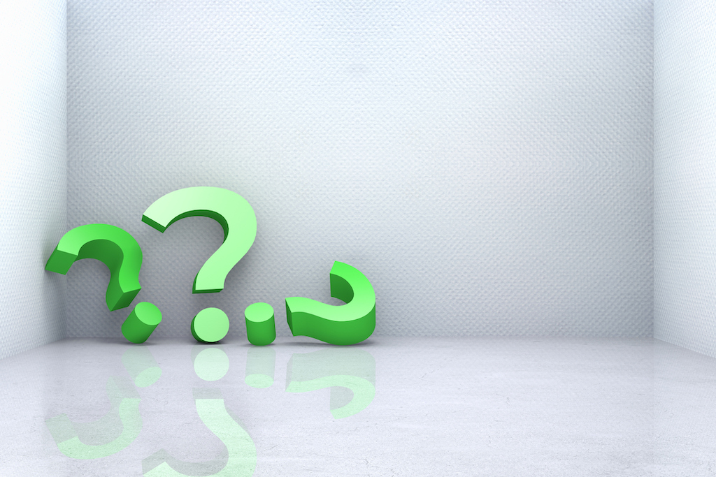 Three green question marks on plain background. | FAQs about water faucets.