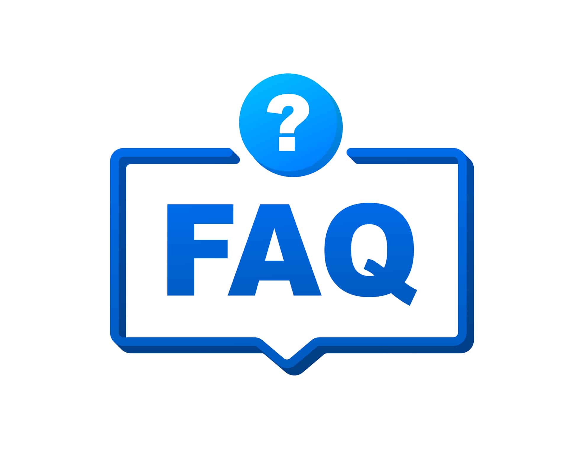 Frequently asked questions FAQ banner. Speech bubble with text FAQ. Vector stock illustration, Water Pressure.
