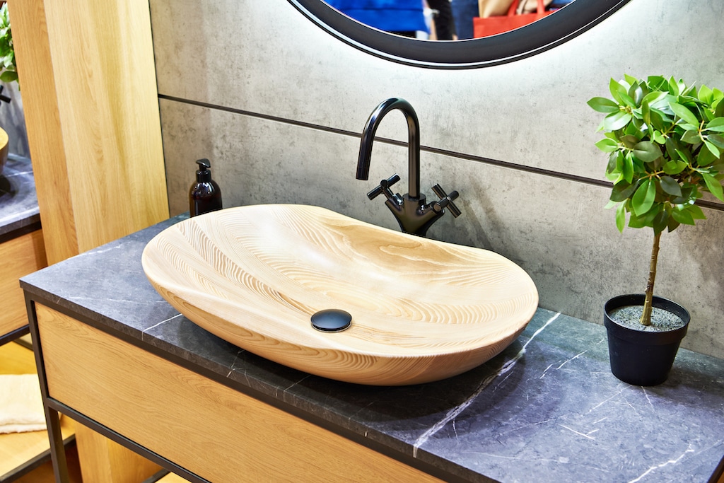 Wash basin in the interior of the bathroom sink replacement