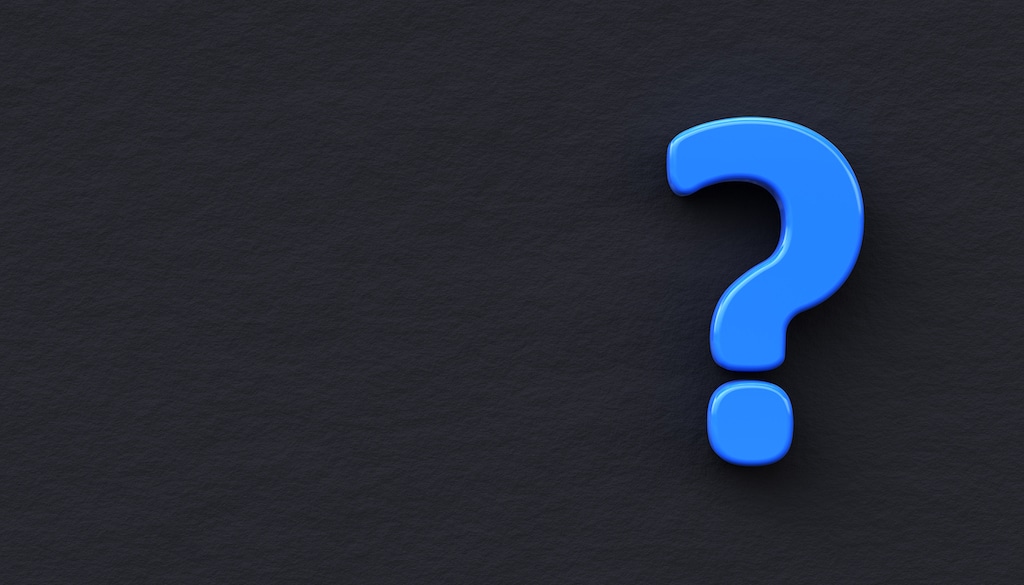 Blue question mark with black background. | Frozen pipes