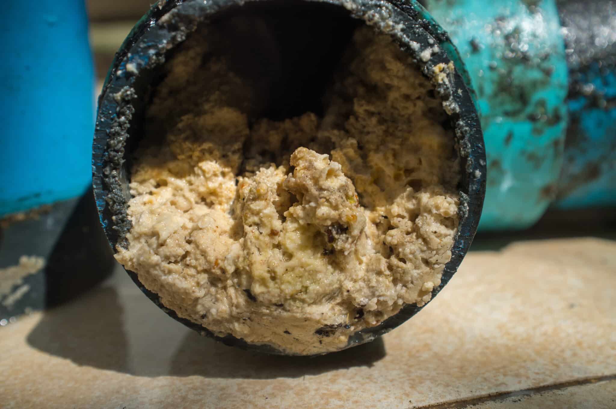 Clogged Pipes with fats, oil and grease.
