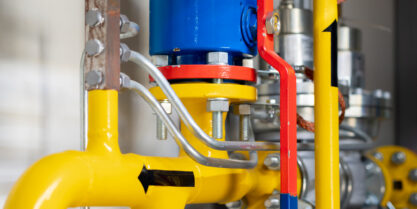 Gas line installation.