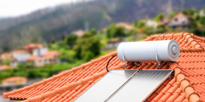 The average lifespan of a roof solar water heater.