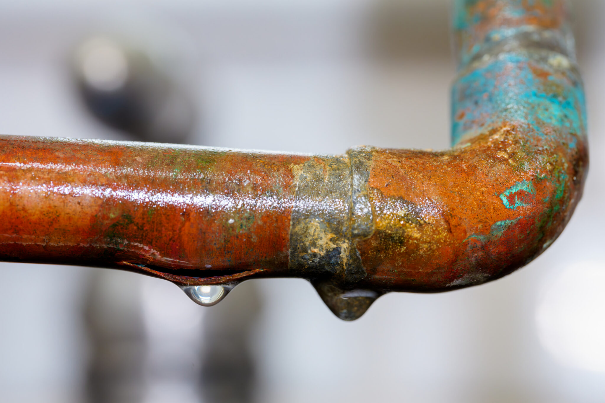 Water line is failing, copper pipe is leaking.