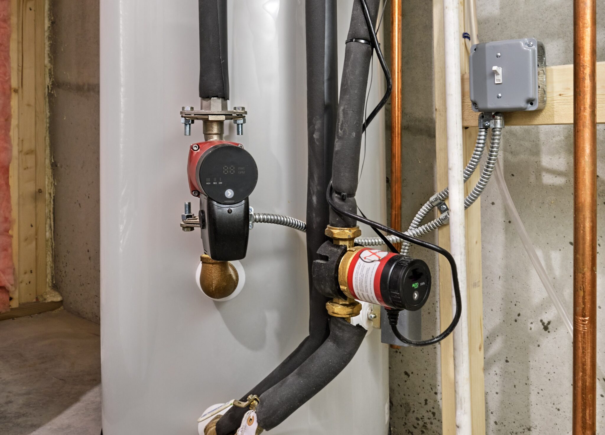 Recirculation pump install.