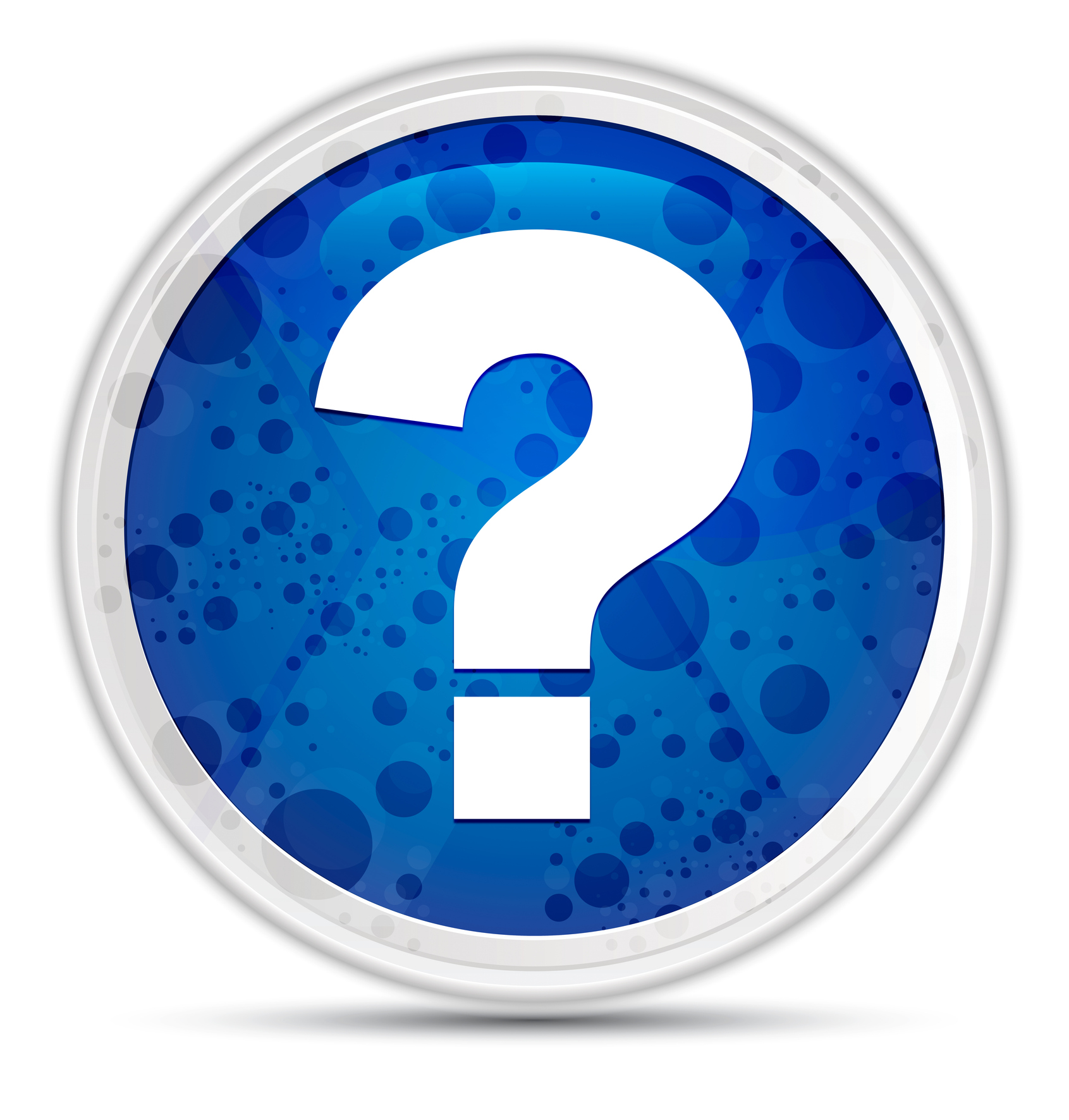 Blue question mark icon illustrating what a gas sediment trap is and how it works.